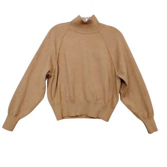 Marled Fine Knit Sweater Top Size Small High neck Dolman Long Sleeve Brown - Picture 3 of 8